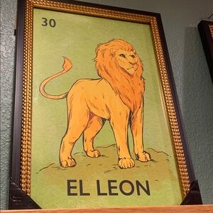 El Leon Framed Art Print- Lion Wall Decor